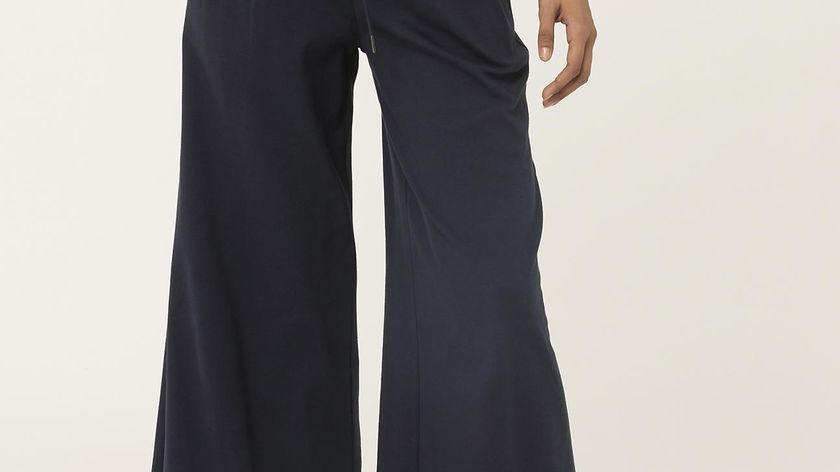 hessnatur Loungewear Hose mit weitem Bein aus Bio-Baumwolle - blau - Größe 42