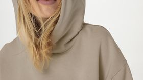 hessnatur Damen Sweatshirt Hoodie Relaxed aus Bio-Baumwolle - beige - Größe 34