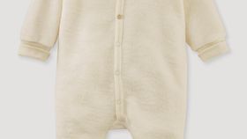 hessnatur Baby Wollfrottee Overall Regular aus Bio-Merinowolle - natur - Größe 50/56