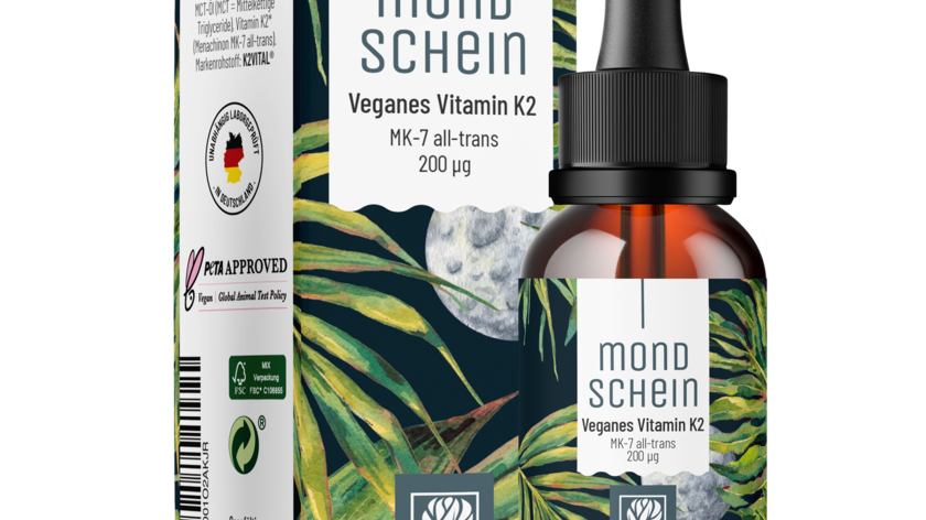 Vitamin K2-Tropfen hochdosiert - Mondschein - 1 Flasche Mondschein (die meisten Kunden kaufen 2 Flaschen)