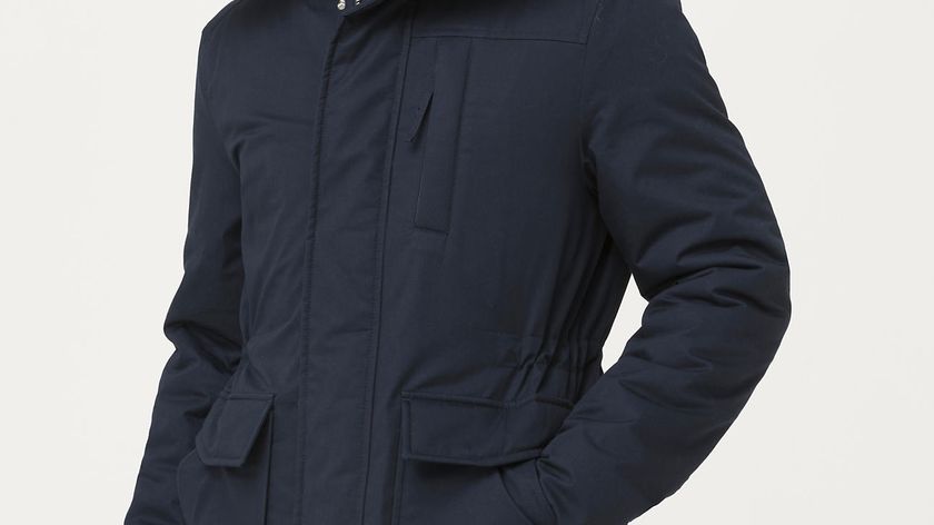 hessnatur Herren Parka Nature Shell mit Schurwoll-Kapok-Wattierung - blau - Größe 48