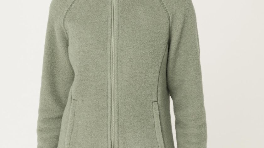 hessnatur Damen-Outdoor Wollfleece-Jacke aus Bio-Merinowolle - grün - Größe 36