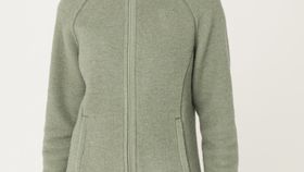 hessnatur Damen-Outdoor Wollfleece-Jacke aus Bio-Merinowolle - grün - Größe 36