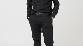 hessnatur Herren Hemd Regular Fit aus Bio-Leinen - schwarz - Größe XS (37/38)