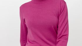 hessnatur Damen Rollkragenpullover aus Bio-Merinowolle - rosa - Größe 48