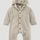 hessnatur Baby Wollfleece Overall Regular aus Bio-Merinowolle mit Bio-Baumwolle - beige - Größe 86/92