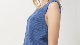 hessnatur Damen Pullover aus Bio-Baumwolle mit Leinen - blau - Größe 46