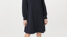 hessnatur Damen Mini-Kleid aus Bio-Baumwolle mit Bio-Merinowolle - blau - Größe 40