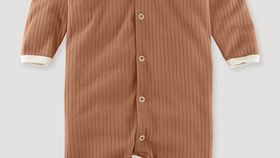 hessnatur Baby Schlafoverall aus Bio-Baumwolle - braun - Größe 86/92