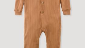 hessnatur Kinder  Jumpsuit aus Bio-Baumwolle - braun - Größe 146/152