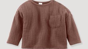 hessnatur Baby Musselinshirt aus Bio-Baumwolle - braun - Größe 62/68