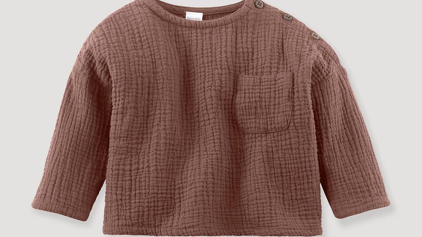 hessnatur Baby Musselinshirt aus Bio-Baumwolle - braun - Größe 62/68