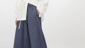 hessnatur Damen ZERO WASTE Culotte aus Bio-Denim - blau - Größe M