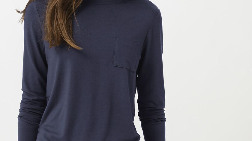 hessnatur Damen Langarm Schlafshirt aus Tencel™Modal - blau - Größe 38