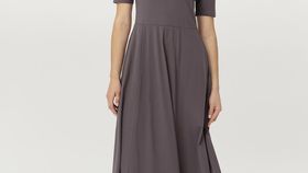 hessnatur Damen Midi-Kleid aus Bio-Baumwolle - lila - Größe 40