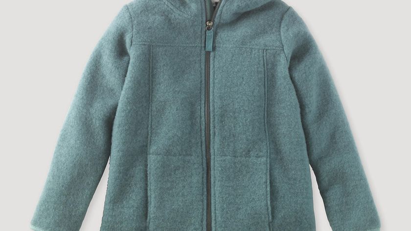 hessnatur Kinder Wollfleece-Jacke aus Bio-Merinowolle - grün - Größe 122/128