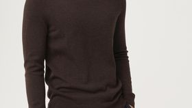 hessnatur Herren Rollkragen-Pullover aus Schurwolle mit Kaschmir - braun - Größe 48