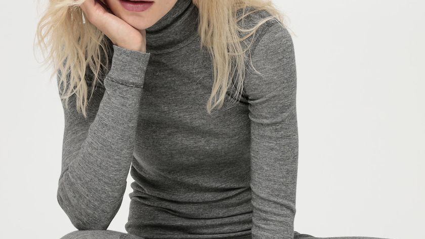 hessnatur Damen Rollkragen-Shirt mit Bio-Merinowolle und Seide - grau - Größe 46