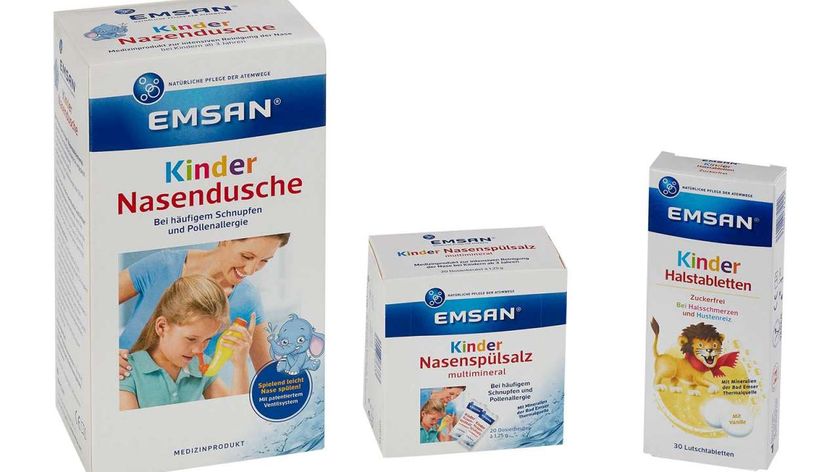 Emsan Set Kinder Nasendusche, Spülsalz, Halstabletten gratis