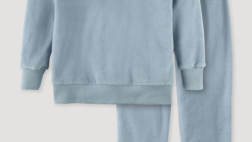 hessnatur Kinder  Frottee Pyjama aus Bio-Baumwolle - blau - Größe 158/164