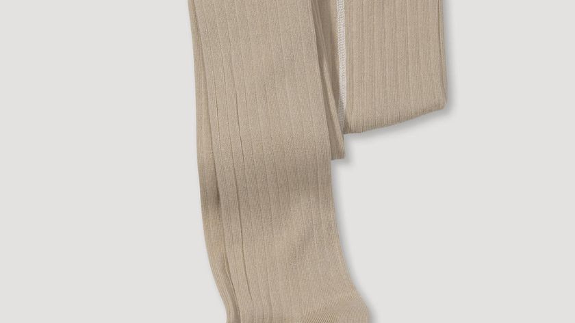 hessnatur Kinder  Ripp-Strumpfhose aus Bio-Merinowolle mit Bio-Baumwolle - beige - Größe 110/116