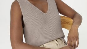 hessnatur Damen Stricktop Regular aus Bio-Baumwolle - beige - Größe 40