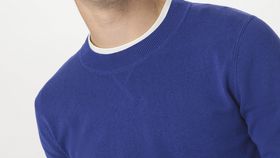 hessnatur Herren Pullover Regular aus Bio-Baumwolle mit Leinen - blau - Größe 48