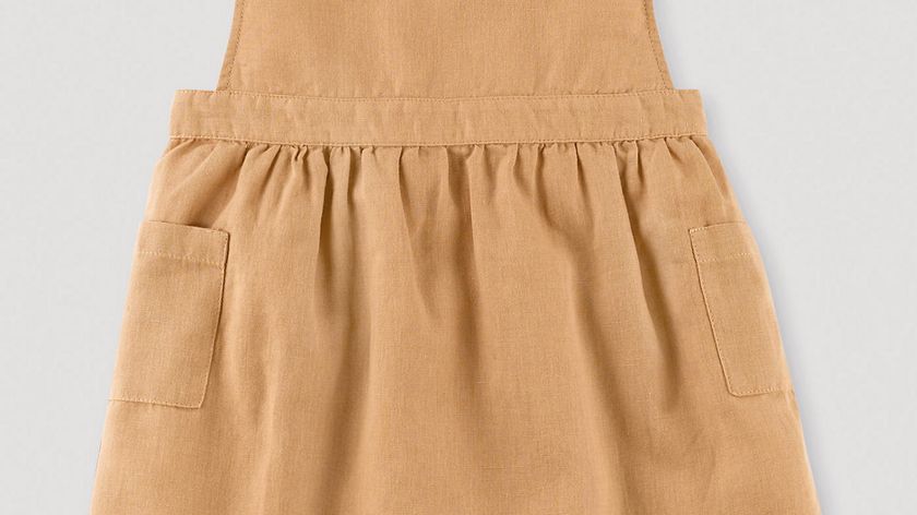 hessnatur Baby Kleid aus Leinen mit Bio-Baumwolle - orange - Größe 74/80