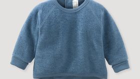 hessnatur Baby Wollfrottee-Sweatshirt aus Bio-Merinowolle - blau - Größe 86/92