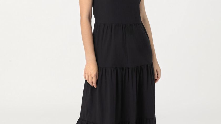 hessnatur Damen Crêpe-Kleid aus Bio-Baumwolle - schwarz - Größe 48