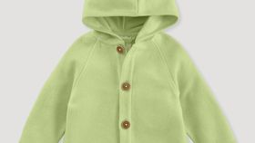 hessnatur Baby Softfleece Jacke Regular aus Bio-Baumwolle - grün - Größe 74/80