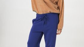 hessnatur Damen Sweat-Hose Relaxed aus Bio-Baumwolle - blau - Größe 42