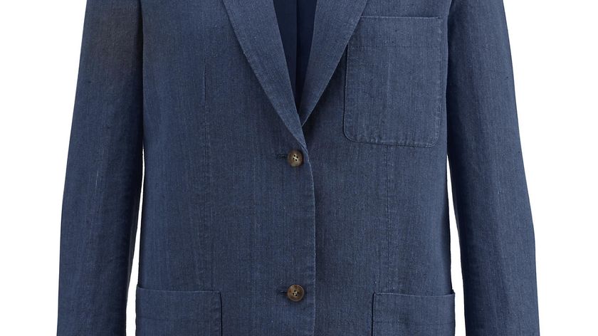 hessnatur Damen Blazer aus Bio-Leinen - blau - Größe 34