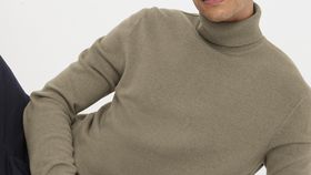 hessnatur Herren Rollkragen-Pullover aus Schurwolle mit Kaschmir - beige - Größe 46