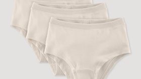 hessnatur Kinder  Mädchenpants Slim 3er-Pack aus Bio-Baumwolle - natur - Größe 134/140