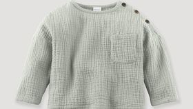 hessnatur Baby Musselinshirt aus Bio-Baumwolle - grün - Größe 98/104