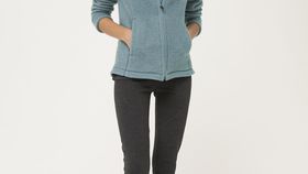 hessnatur Damen-Outdoor Wollfleece-Jacke aus Bio-Merinowolle - grün - Größe 38