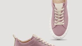 hessnatur Damen Leinen Sneaker - rosa - Größe 36