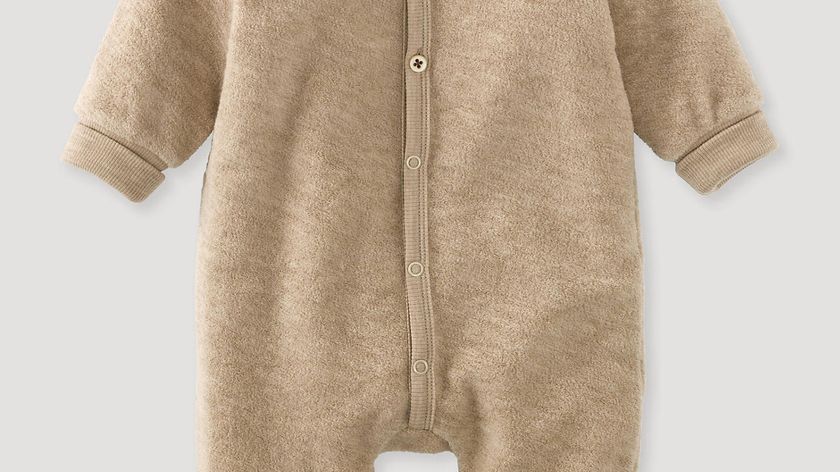 hessnatur Baby Schlaf-Overall aus Bio-Merinowolle - beige - Größe 74/80