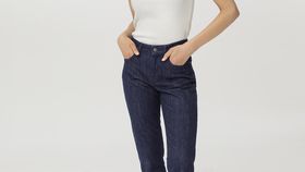 hessnatur Damen Jeans MARIE Mid Rise Straight aus Bio-Denim - blau - Größe 26/32