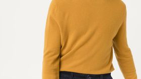 hessnatur Herren Rollkragen-Pullover aus Schurwolle mit Kaschmir - orange - Größe 50