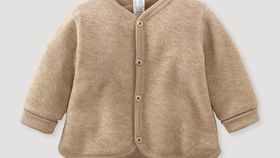 hessnatur Baby Wollfrottee-Jacke aus Bio-Merinowolle - beige - Größe 86/92