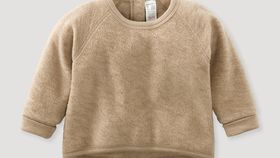 hessnatur Baby Wollfrottee-Sweatshirt aus Bio-Merinowolle - beige - Größe 62/68