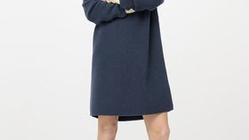 hessnatur Damen Strickkleid aus Bio-Baumwolle - blau - Größe XS