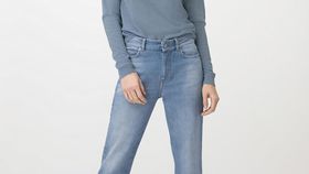 hessnatur Damen Rundhals-Pullover aus Bio-Merinowolle - blau - Größe 42