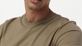 hessnatur Herren V-Shirt aus Bio-Baumwolle - beige - Größe 56