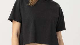 hessnatur Damen T-Shirt aus Bio-Baumwolle mit Hanf - schwarz - Größe 36