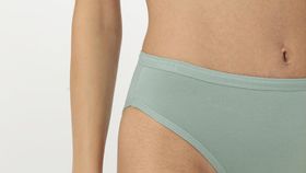 hessnatur Damen Slip high waist aus Bio-Baumwolle und Tencel™ Modal - grün - Größe 46