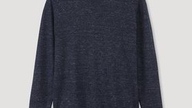 hessnatur Herren Pullover aus Leinen mit Merinowolle - blau - Größe 46