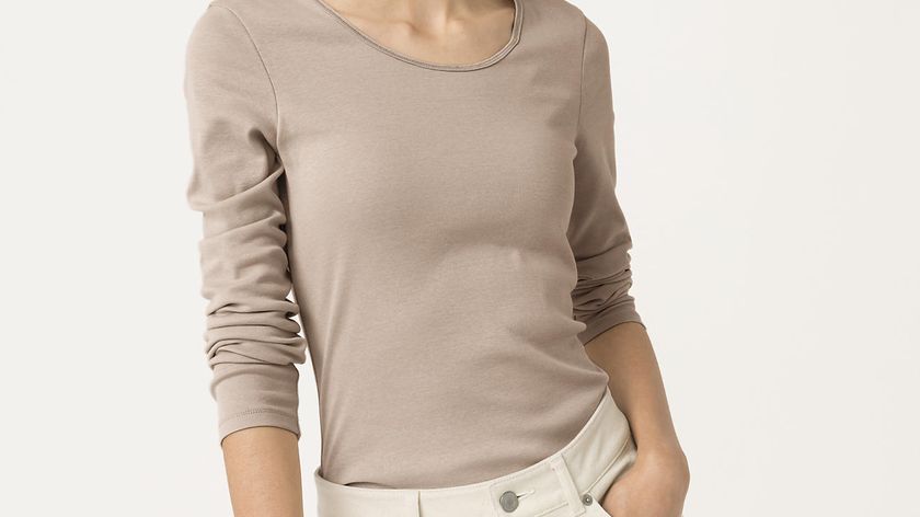 hessnatur Damen Langarm-Shirt aus Bio-Baumwolle - beige - Größe 40